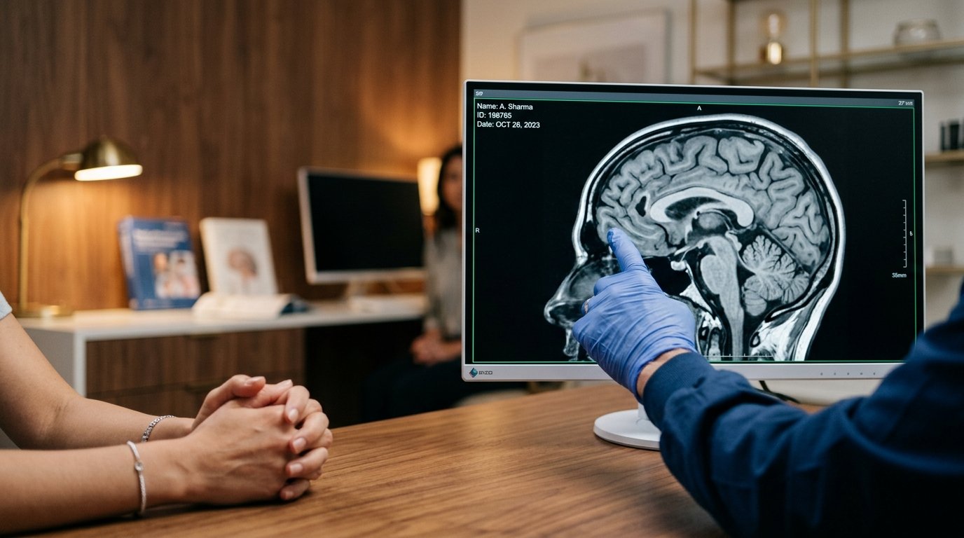 Neurosurgery Consultation reviewing MRI Scans